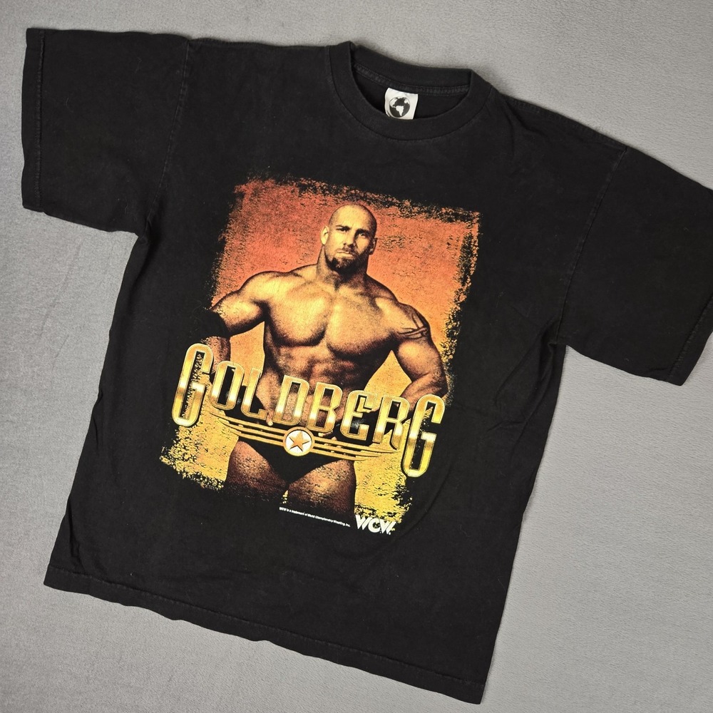 Vintage Bill Goldberg WCW‎ Wrestling T-Shirt Mens Large Black USA Made 90s